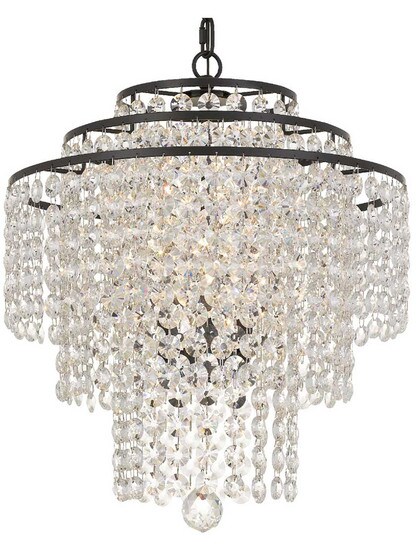 Arielle 4 Light Chandelier in Dark Bronze.